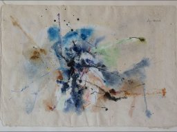 Andreas Sprengler, "14-09", Gouache/Tusche auf Seidenbast, 50x70cm